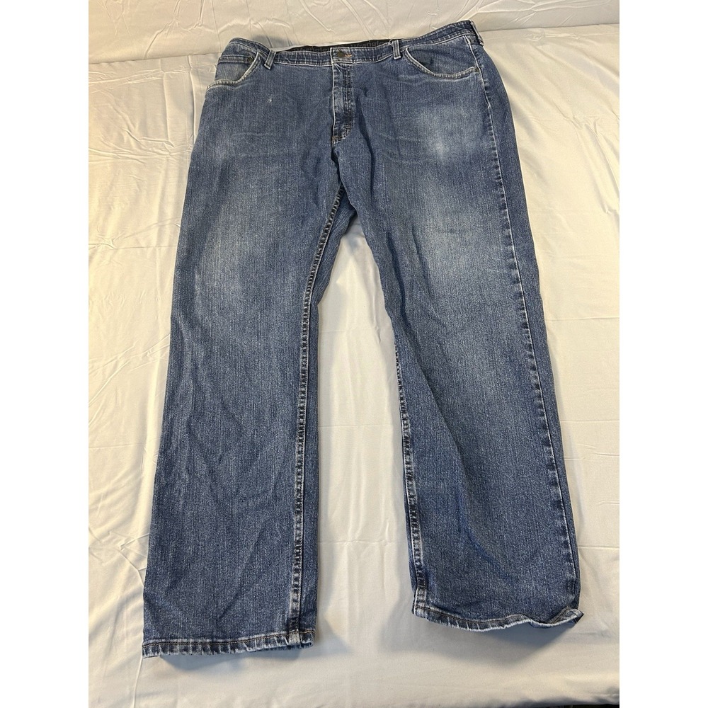 wrangler mens blue jeans regular fit size 42x32 classic denim work‎ casual